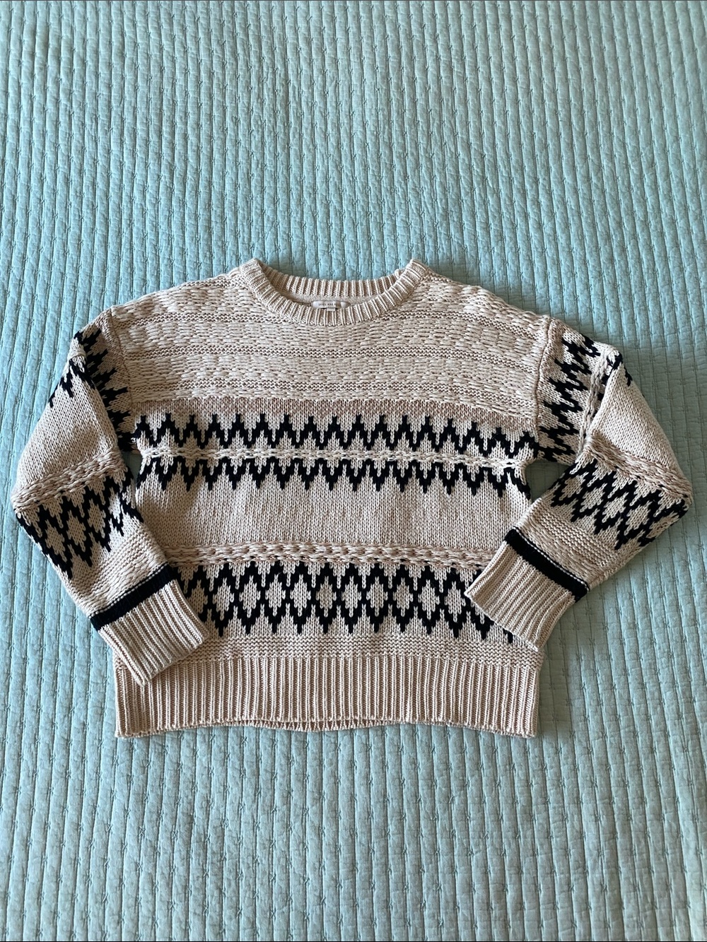 Cream and Black Oversized sweater